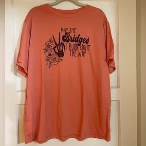 George Graphic Tee Coral Salmon color NWOT